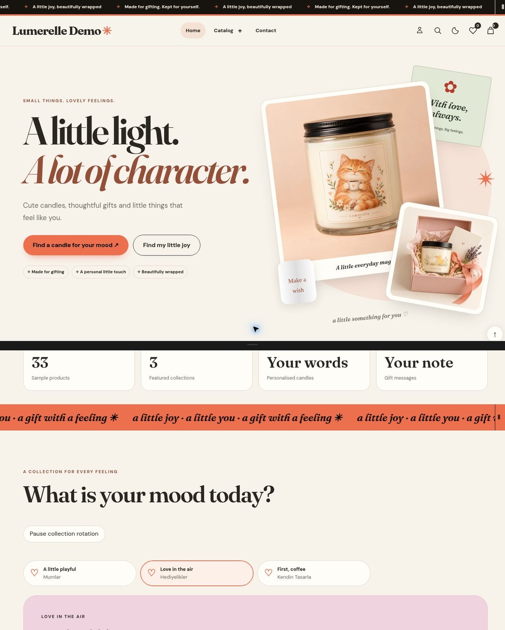 Lumerelle homepage preview