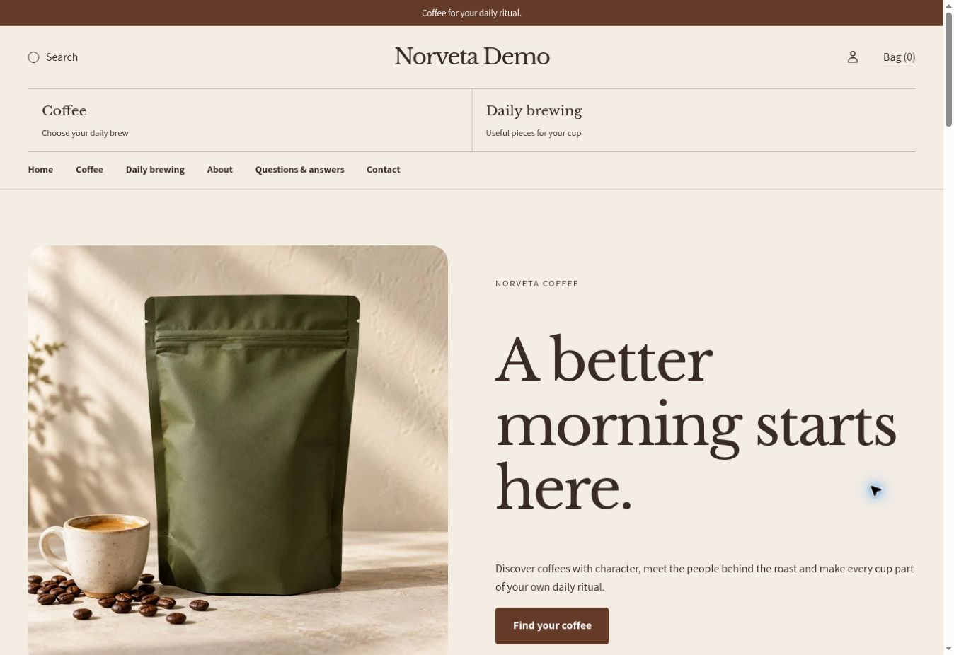 Norveta Coffee design preview